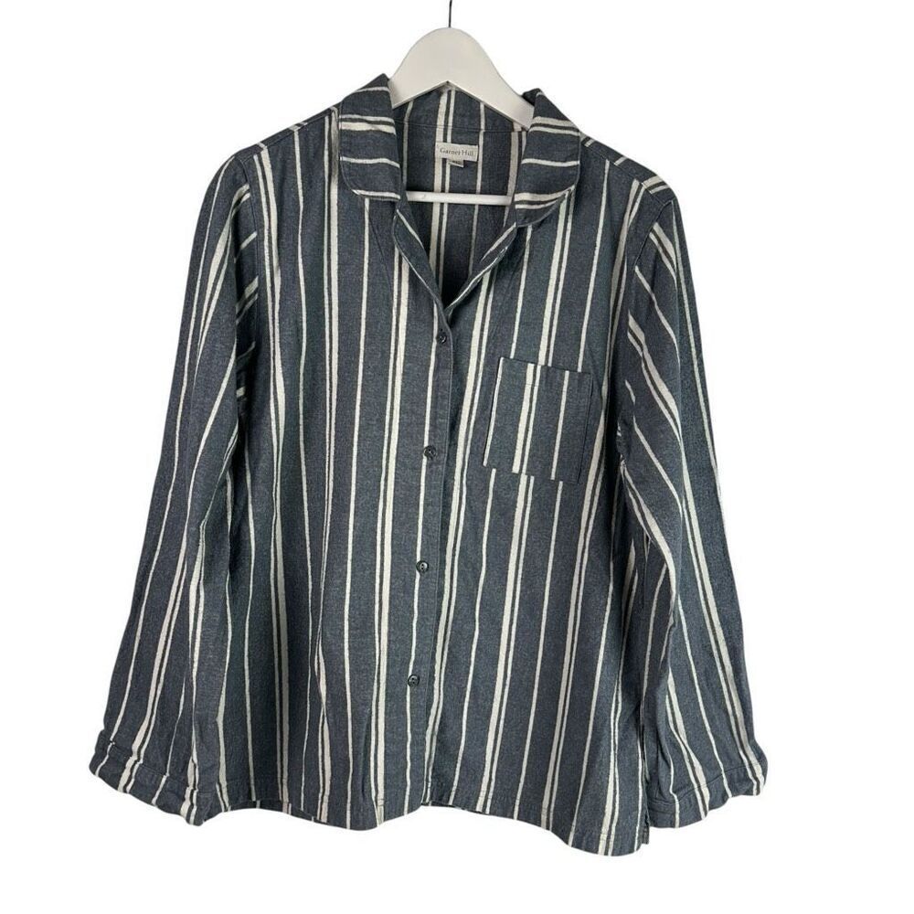 Garnet Hill Medium Cotton Stripe Pajama Top